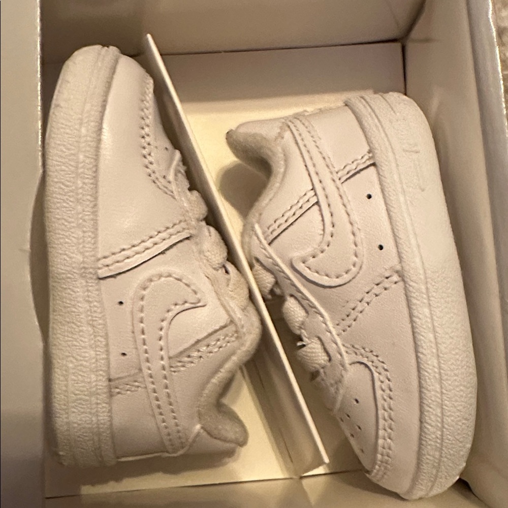 Nike Kids White Leather Sneakers
